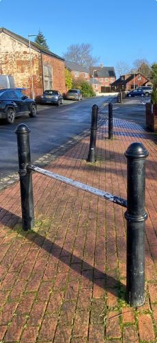 Safety Barrier at The Green BEFORE  renovation August 2024 