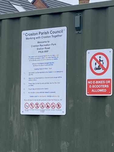 Precept CT Funded New Signage at The Recreation Park:  Croston Parish Council working with Croston Together 